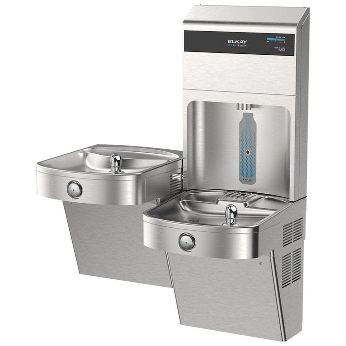 Elkay LVRCTL8WSPRO-UV Pro Filtration™ Vandal-Resistant Bottle Filling Station & Bi-Level ADA Cooler – Refrigerated, UV Protection - The Fountain Direct