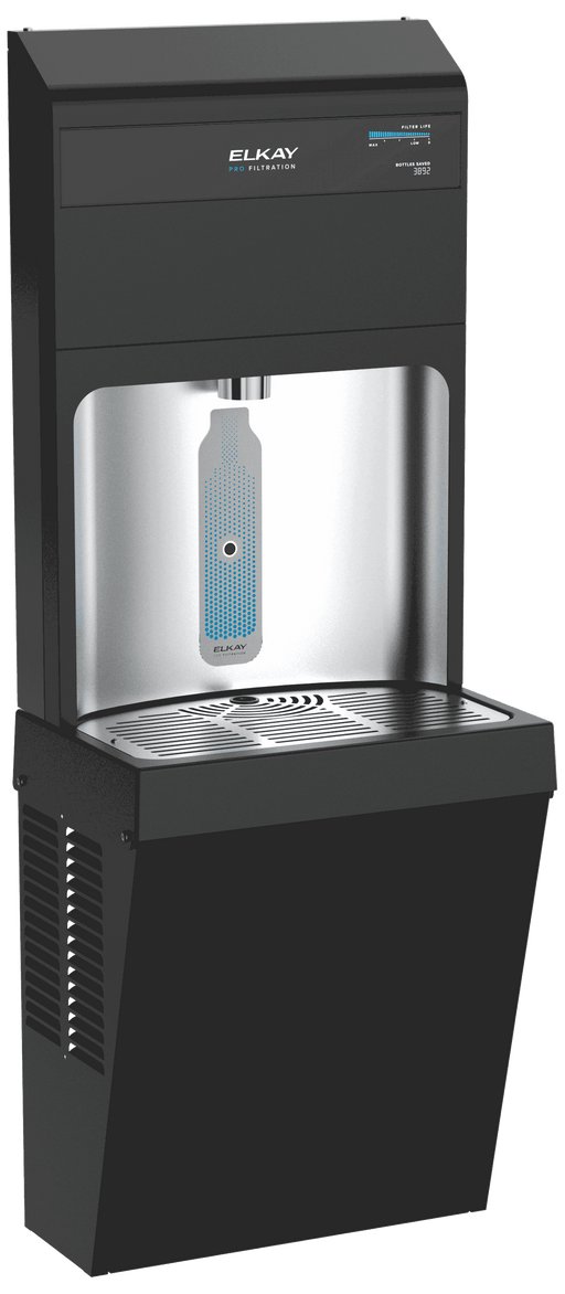 Elkay LZ8WSBPRO Pro Filtration™ Single ADA Bottle Filler – Refrigerated, Black Stainless - The Fountain Direct