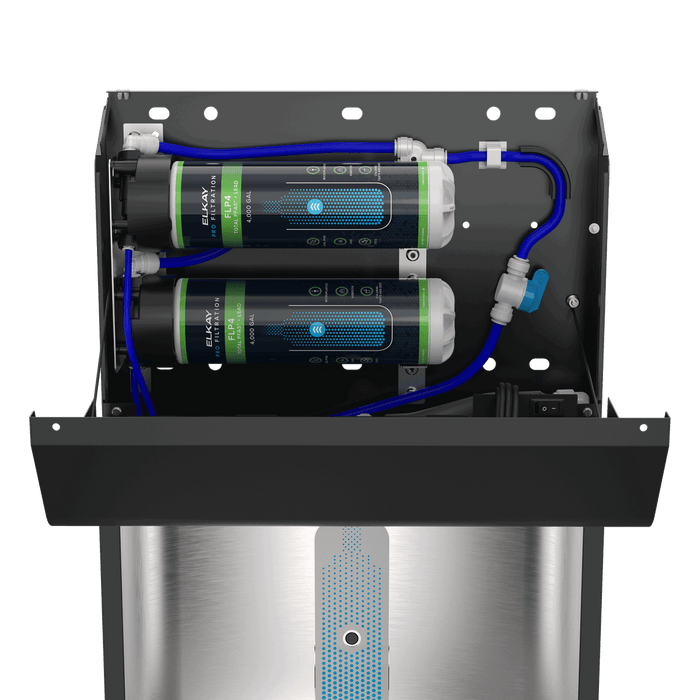 Elkay LZS8WSBPRO Pro Filtration™ Bottle Filling Station & ADA Cooler – Refrigerated, Filtered, Black Stainless - The Fountain Direct