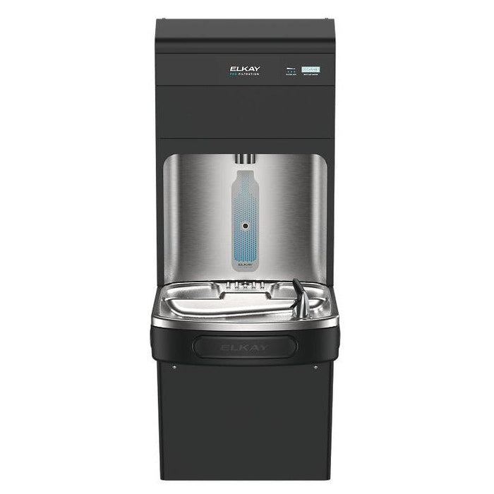 Elkay LZS8WSBPRO-FLP4 Pro Filtration™ Bottle Filling Station & ADA Cooler – Refrigerated, Filtered, Black Stainless, Total PFAS + Lead Filter - The Fountain Direct