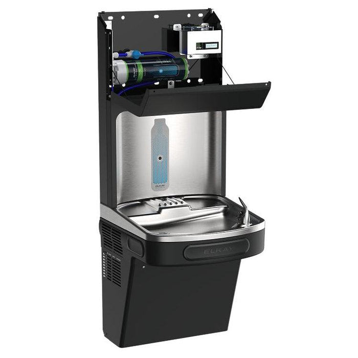 Elkay LZS8WSBPRO-FLP4 Pro Filtration™ Bottle Filling Station & ADA Cooler – Refrigerated, Filtered, Black Stainless, Total PFAS + Lead Filter - The Fountain Direct