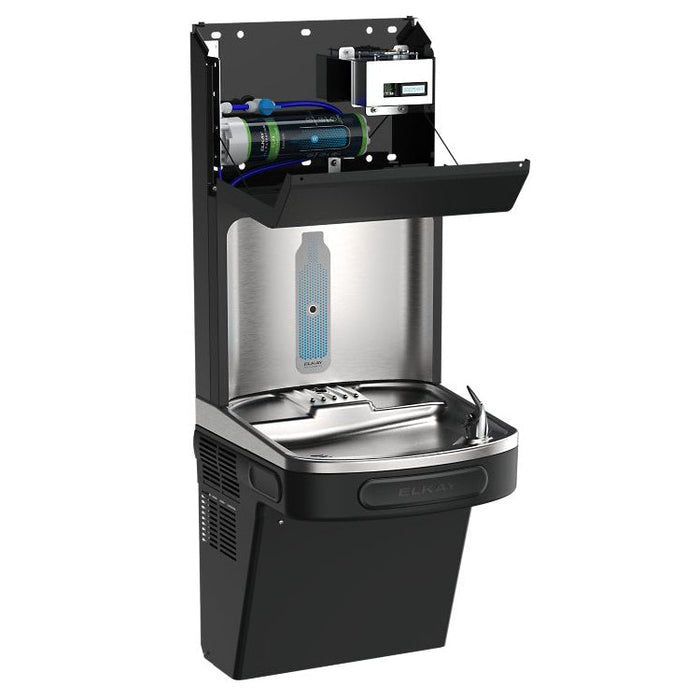 Elkay LZS8WSBPRO-FLP4 Pro Filtration™ Bottle Filling Station & ADA Cooler – Refrigerated, Filtered, Black Stainless, Total PFAS + Lead Filter