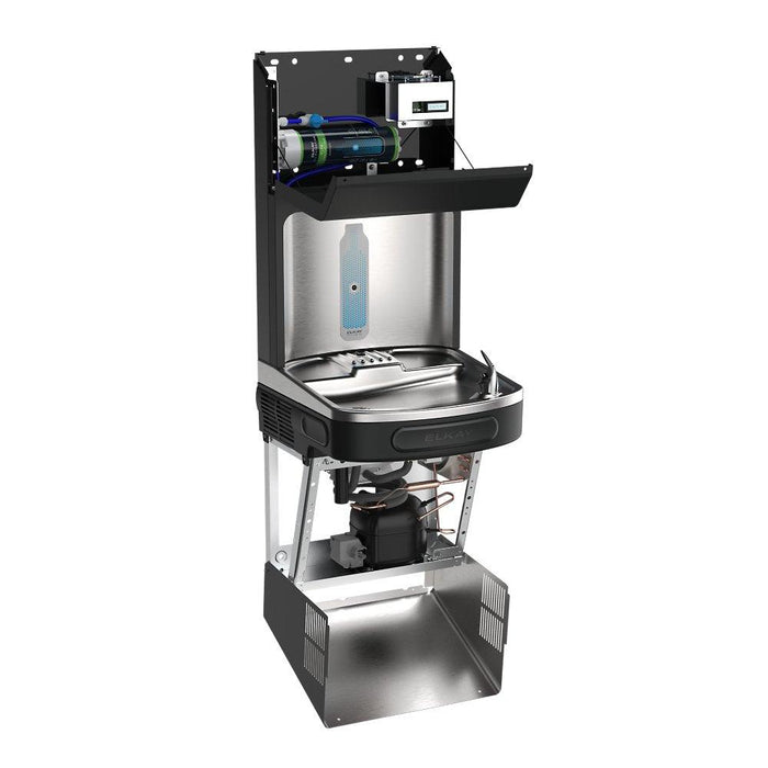 Elkay LZS8WSBPRO-FLP4 Pro Filtration™ Bottle Filling Station & ADA Cooler – Refrigerated, Filtered, Black Stainless, Total PFAS + Lead Filter - The Fountain Direct