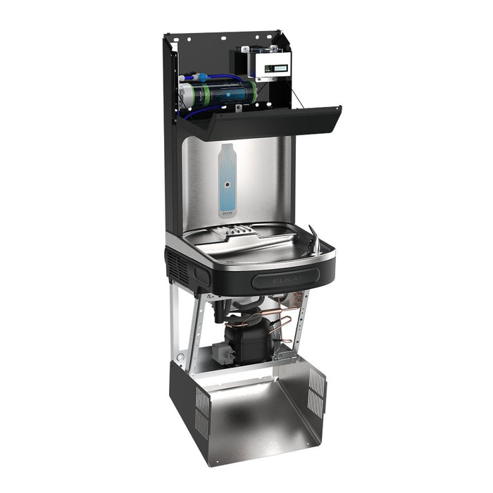 Elkay LZS8WSBPRO-FLP4 Pro Filtration™ Bottle Filling Station & ADA Cooler – Refrigerated, Filtered, Black Stainless, Total PFAS + Lead Filter
