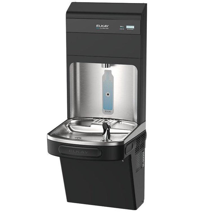 Elkay LZS8WSBPRO-FLP4 Pro Filtration™ Bottle Filling Station & ADA Cooler – Refrigerated, Filtered, Black Stainless, Total PFAS + Lead Filter - The Fountain Direct