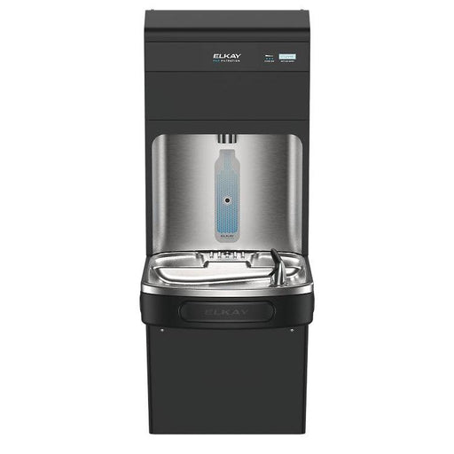 Elkay LZS8WSBPRO-FSR5 Pro Filtration™ Bottle Filling Station & ADA Cooler – Refrigerated, Filtered, Black Stainless, Sediment Prefilter - The Fountain Direct