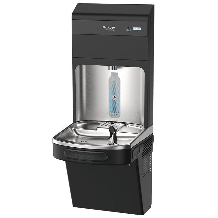 Elkay LZS8WSBPRO-FSR5 Pro Filtration™ Bottle Filling Station & ADA Cooler – Refrigerated, Filtered, Black Stainless, Sediment Prefilter