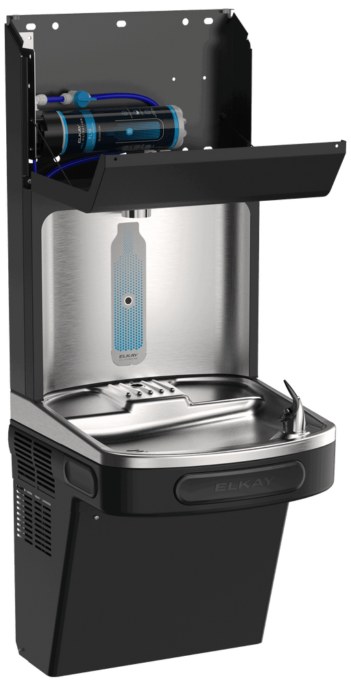 Elkay LZS8WSBPRO Pro Filtration™ Bottle Filling Station & ADA Cooler – Refrigerated, Filtered, Black Stainless - The Fountain Direct