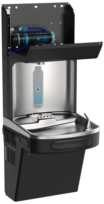 Elkay LZS8WSBPRO Pro Filtration™ Bottle Filling Station & ADA Cooler – Refrigerated, Filtered, Black Stainless - The Fountain Direct