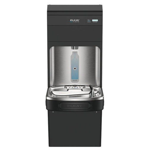 Elkay LZS8WSBPRO-UV Pro Filtration™ Bottle Filling Station & ADA Cooler – Refrigerated, Filtered, Black Stainless, UV Protection - The Fountain Direct