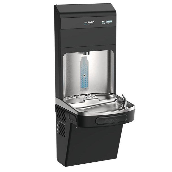 Elkay LZS8WSBPRO-UV Pro Filtration™ Bottle Filling Station & ADA Cooler – Refrigerated, Filtered, Black Stainless, UV Protection - The Fountain Direct