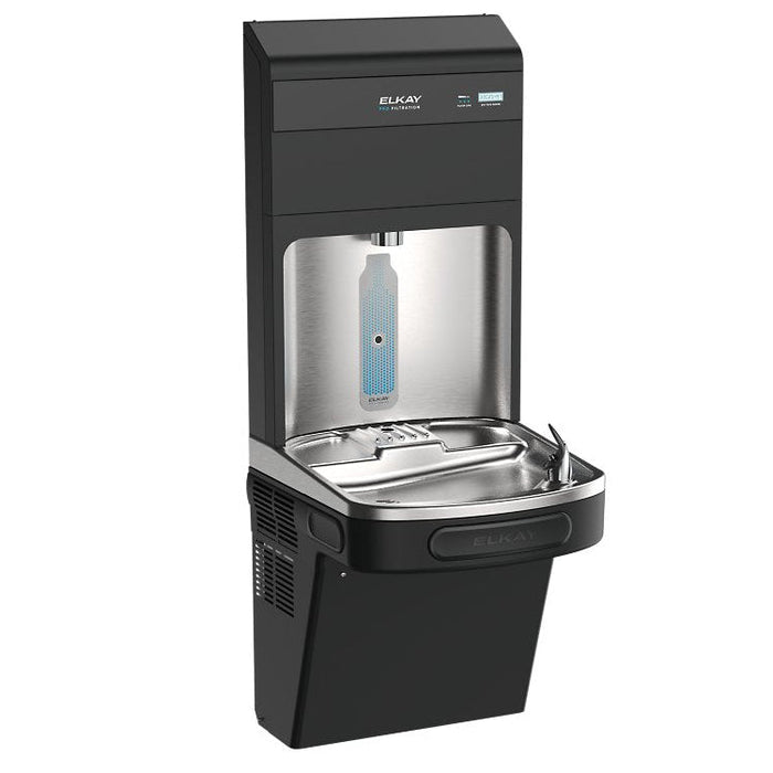 Elkay LZS8WSBPRO-UV Pro Filtration™ Bottle Filling Station & ADA Cooler – Refrigerated, Filtered, Black Stainless, UV Protection
