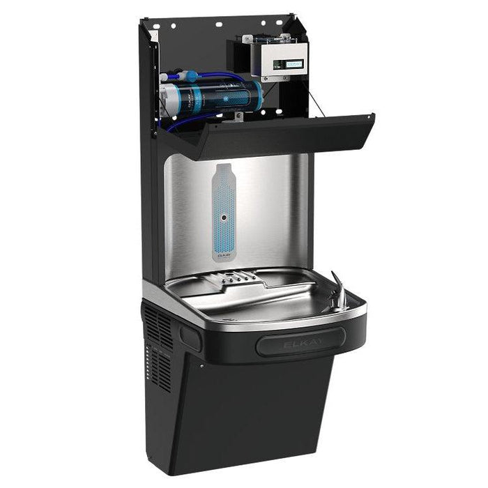 Elkay LZS8WSBPRO-UV Pro Filtration™ Bottle Filling Station & ADA Cooler – Refrigerated, Filtered, Black Stainless, UV Protection - The Fountain Direct