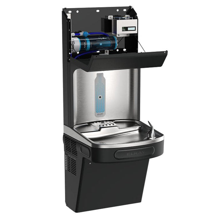 Elkay LZS8WSBPRO-UV Pro Filtration™ Bottle Filling Station & ADA Cooler – Refrigerated, Filtered, Black Stainless, UV Protection