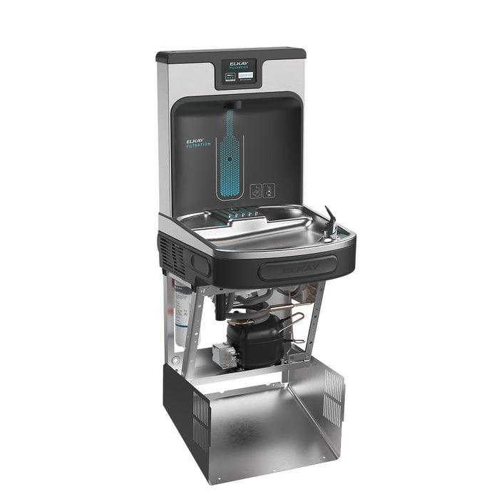 Elkay LZS8WSMP Filtered Bottle Filling Station with Single ADA Cooler – Lead Reduction, Touchless, Refrigerated, Midnight Black