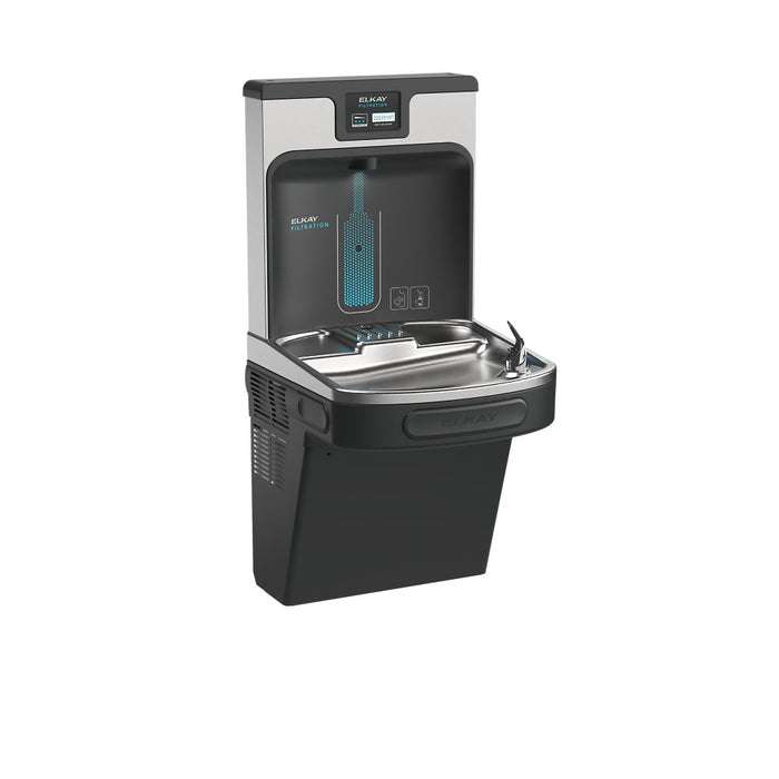 Elkay LZS8WSMP-W1 Connected Bottle Filling Station with Single ADA Cooler – Enhanced Filtration, Touchless, Refrigerated, Midnight Black