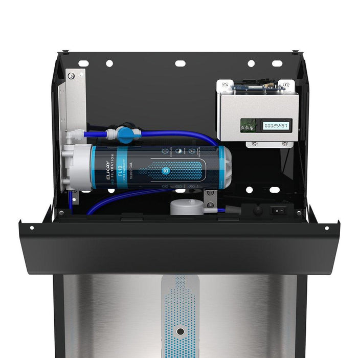 Elkay LZSTL8WSBPRO-UV Pro Filtration™ Bottle Filling Station & Bi-Level ADA Cooler – Refrigerated, Black Stainless, UV Protection - The Fountain Direct