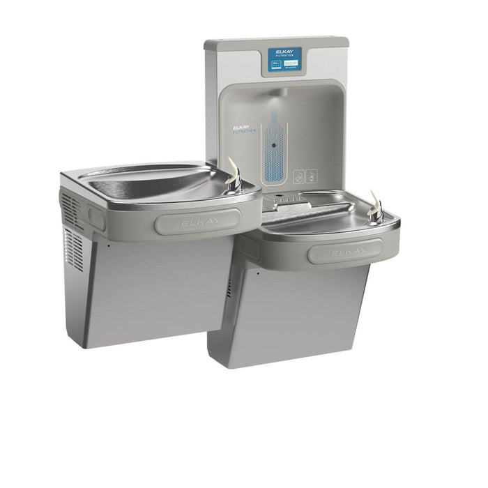 Elkay LZSTL8WSSP-W1 Stainless Steel Enhanced Connected Bottle Filler with Bi-Level ADA Cooler – Filtered – Refrigerated – Indoor