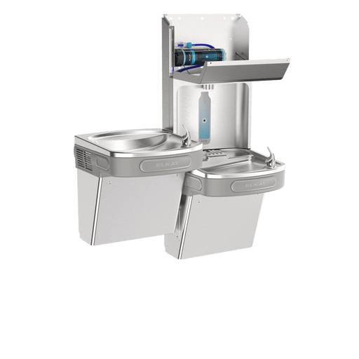 Elkay LZSTL8WSSPRO Pro Filtration™ Bottle Filling Station & Bi-Level ADA Cooler – Refrigerated, Stainless Steel - The Fountain Direct