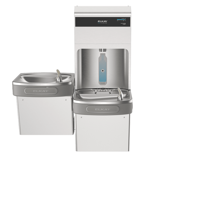Elkay LZSTL8WSSPRO Pro Filtration™ Bottle Filling Station & Bi-Level ADA Cooler – Refrigerated, Stainless Steel - The Fountain Direct