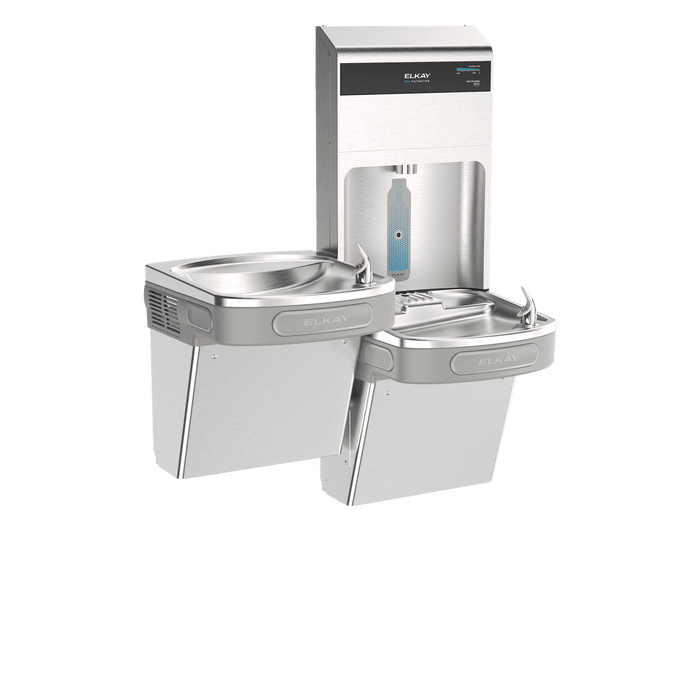 Elkay LZSTL8WSSPRO Pro Filtration™ Bottle Filling Station & Bi-Level ADA Cooler – Refrigerated, Stainless Steel - The Fountain Direct