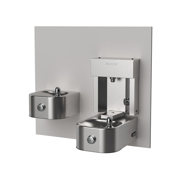 Elkay EZVRSM-EDFPV217D1LK ezH2O® Vandal Resistant Mechanical Bottle Filling Station with Bi-Level Integral Soft Sides® Fountain Non-Filtered Non-Refrigerated Stainless