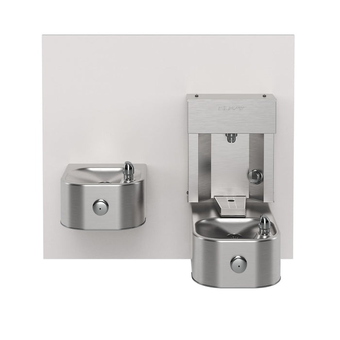 Elkay EZVRSM-EDFPVM217D1LK ezH2O® Vandal Resistant Mechanical Bottle Filling Station with Bi-Level Integral Soft Sides® Fountain Non-Filtered Non-Refrigerated Stainless