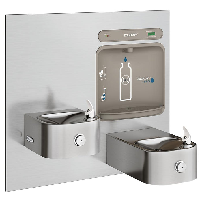 Elkay LZWS-EDFP217K Stainless Steel ezH2O In-Wall Drinking Fountain with Bottle Filler – Filtered – Non-Refrigerated – Indoor