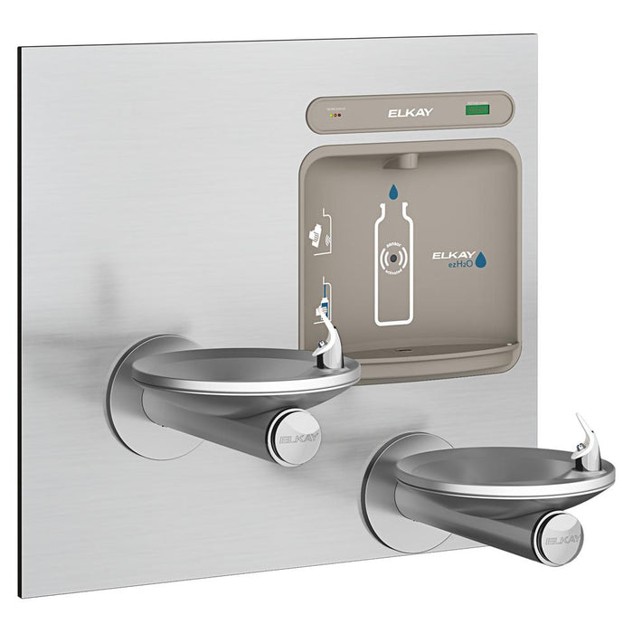 Elkay LZWS-EDFPBM117K Stainless Steel Bi-Level Water Drinking Fountain with Bottle Filling Station – Filtered – Non-Refrigerated – Indoor Use