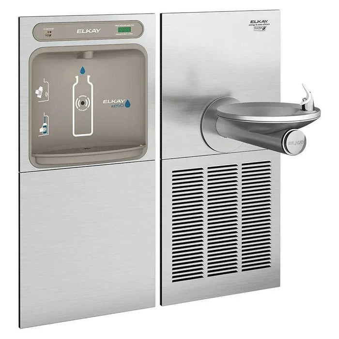 Elkay LZWS-SFGRN8K ezH2O® SwirlFlo® Bottle Filling Station with Single Fountain, Filtered & Refrigerated - The Fountain Direct