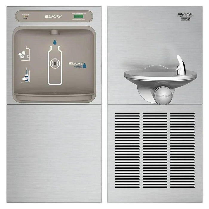 Elkay LZWS-SFGRN8K ezH2O® SwirlFlo® Bottle Filling Station with Single Fountain, Filtered & Refrigerated - The Fountain Direct