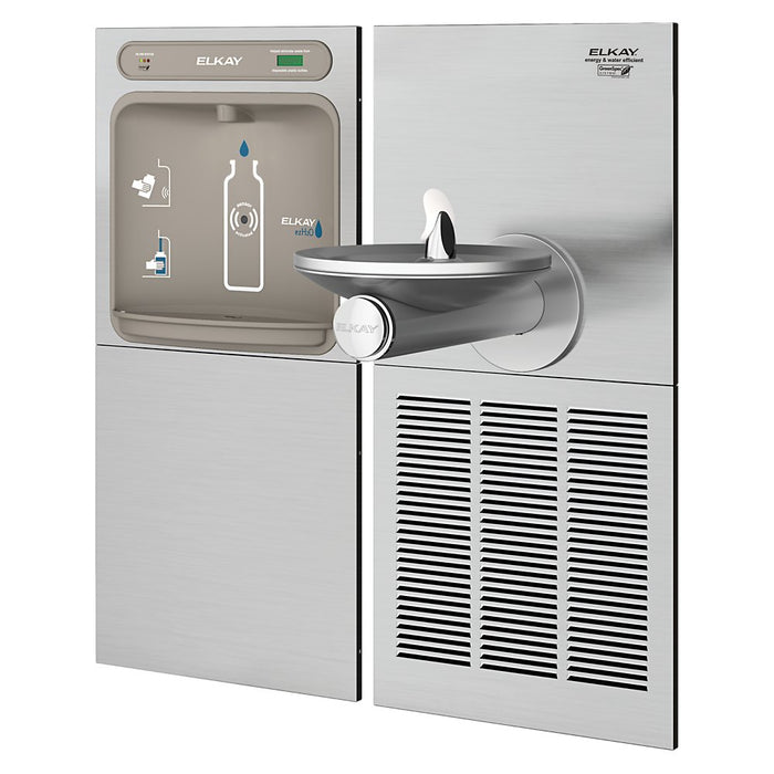 Elkay LZWS-SFGRN8K ezH2O® SwirlFlo® Bottle Filling Station with Single Fountain – High-Efficiency, Filtered, Refrigerated, Stainless Steel