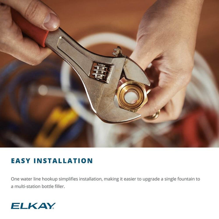 Elkay LK4406EVG Wall-Mounted Bi-Level Outdoor Drinking Fountain