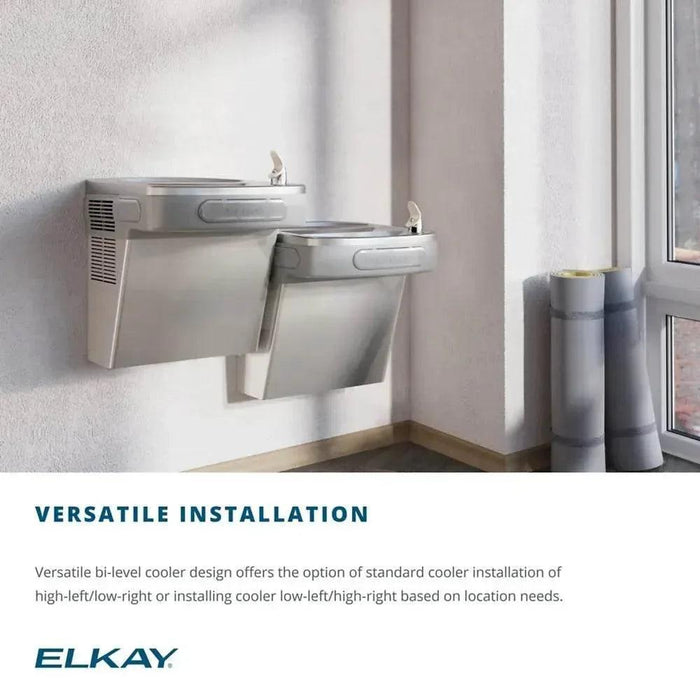 Elkay LZSTL8SC Versatile Wall Mount Bi-Level ADA Cooler – Filtered, Refrigerated - The Fountain Direct