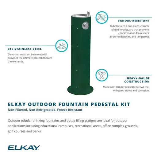 Elkay LK4400FRKEVG Outdoor Pedestal Drinking Fountain – Freeze-Resistant - The Fountain Direct