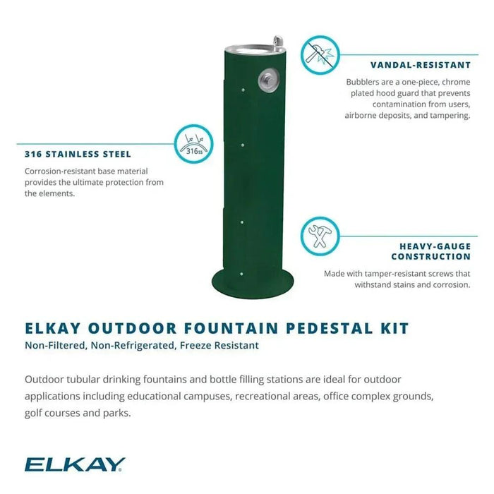 Elkay LK4400FRKEVG Outdoor Pedestal Drinking Fountain – Freeze-Resistant - The Fountain Direct