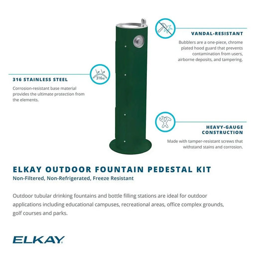Elkay LK4400FRKEVG Outdoor Pedestal Drinking Fountain – Freeze-Resistant - The Fountain Direct 
