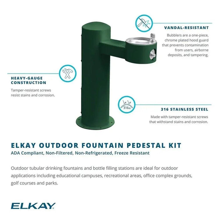 Elkay LK4410FRK ADA Pedestal Drinking Fountain – Non-Filtered, Non-Refrigerated, Freeze-Resistant - The Fountain Direct
