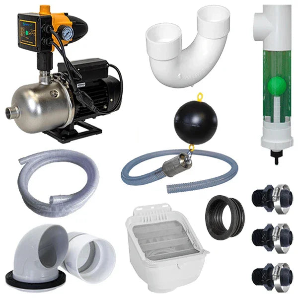 RainFlo AGB Above Ground Rainwater Collection Bundle 1/2 HP 3 Inch - The Fountain Direct 