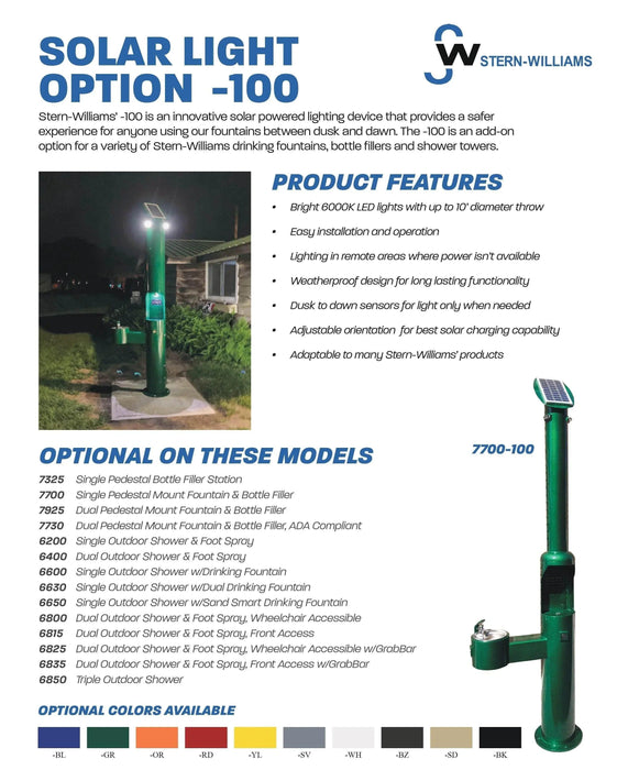 Stern-Williams -100 Solar-Powered Lighting Device – Enhancing Safety & Visibility - The Fountain Direct