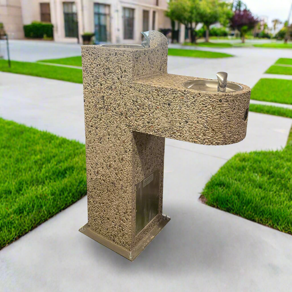 Concrete drinking fountains