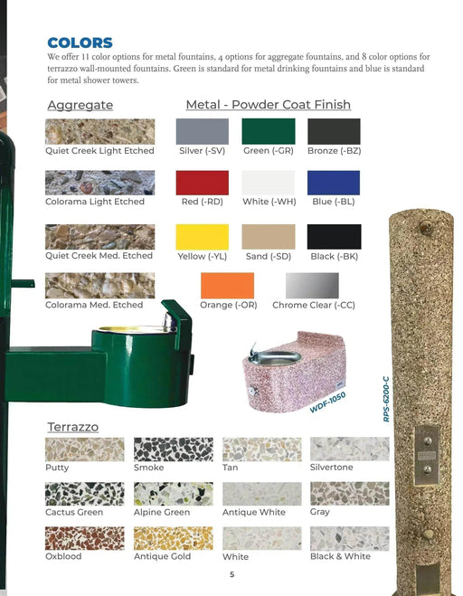 Stern Williams RPS-6200 Series Concrete Shower Tower with Foot Wash - The Fountain Direct