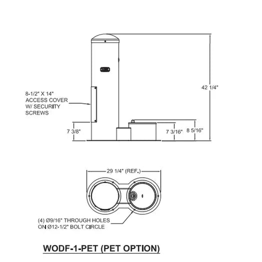 Willoughby WODF-1-PET Outdoor Stainless Steel Pet Drinking Fountain with Hose Bibb and Hanger - The Fountain Direct 