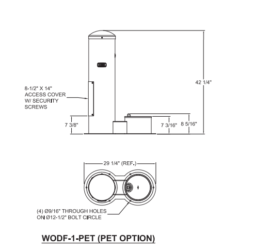 Willoughby WODF-1-PET-HBE-HH Pet Drinking Fountain For Parks with Hose Bibb and Hanger