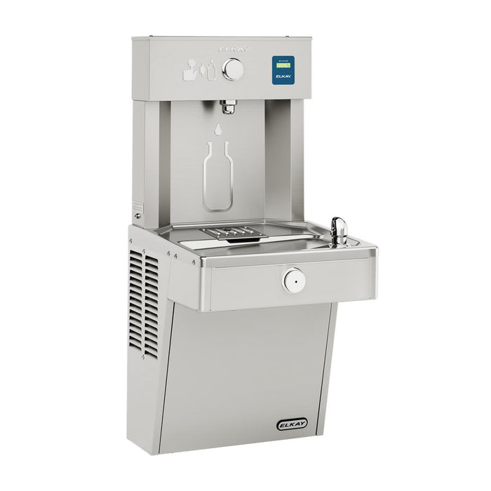 Elkay VRC8WSK Stainless Steel ezH2O Vandal-Resistant Bottle Filler with Single Cooler – Non-Filtered – Refrigerated – Indoor/Outdoor