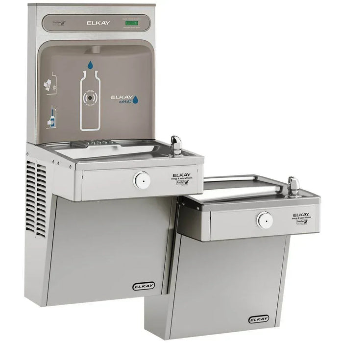 Elkay VRCGRNTL8WSK Stainless Steel ezH2O Vandal-Resistant Bottle Filling Station with Bi-Level Cooler - The Fountain Direct