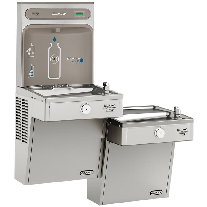 Elkay VRCGRNTL8WSK Stainless Steel Vandal-Resistant Bottle Filling Station with Bi-Level Cooler – Non-Filtered – Refrigerated – ADA – Indoor