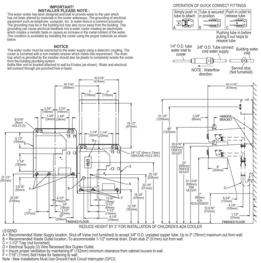 Halsey Taylor HTHBHVRBL-NF rough-in dimensions
