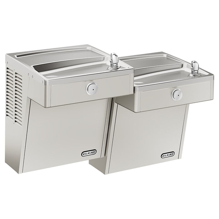Elkay VRCTLDDSC Wall-Mounted Bi-Level Vandal-Resistant Water Cooler – Non-Filtered, Non-Refrigerated, Stainless Steel