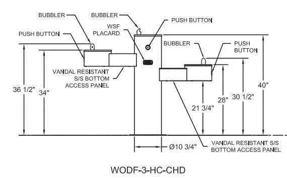 Willoughby WODF-3-HC-CHD Three-Station Stainless Steel Outdoor Water Drinking Fountain - The Fountain Direct